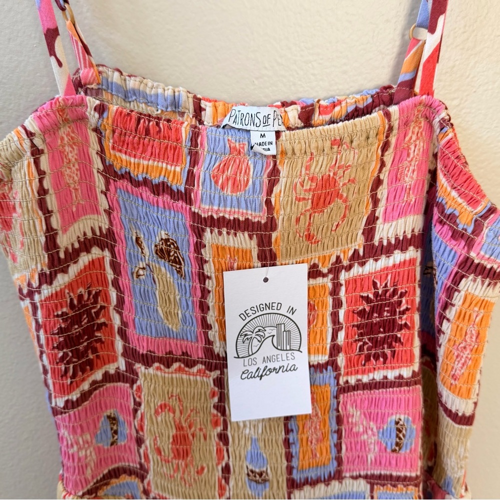 Patrons of Peace Vibrant Patchwork Midi Dress Sz S - Picture 6 of 11